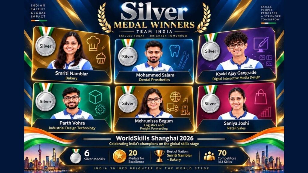 WorldSkills Shanghai 2026 - Team India Medal Winners